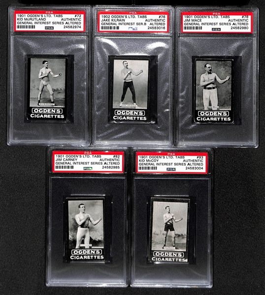 Lot Of 5 1909 Ogden's Boxing Cards PSA Altered w. McCoy