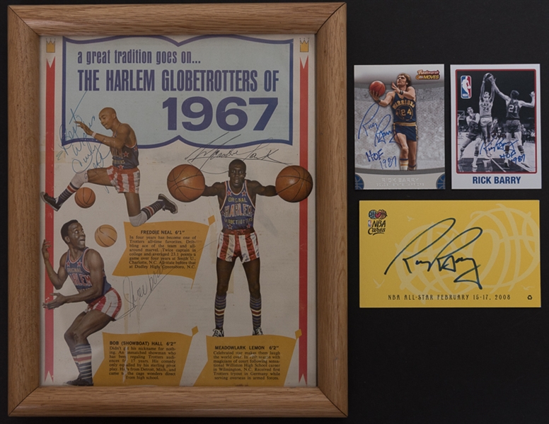 Basketball Autograph Lot w. 1967 Harlem Globetrotters