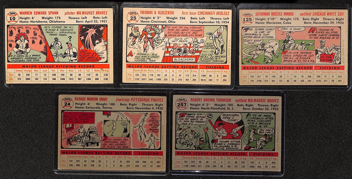 Lot of 72 1956 Topps Baseball Cards w. Warren Spahn