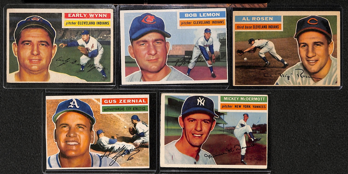 Lot of 72 1956 Topps Baseball Cards w. Early Wynn