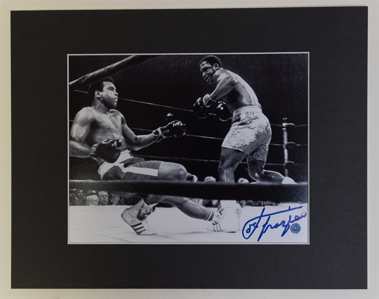 Joe Frazier Signed & Matted Photo Display