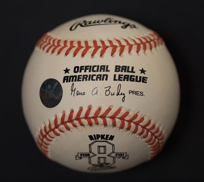 Lot Of 2 Cal Ripken Jr Signed Commemorative Baseballs MLB/JSA COA