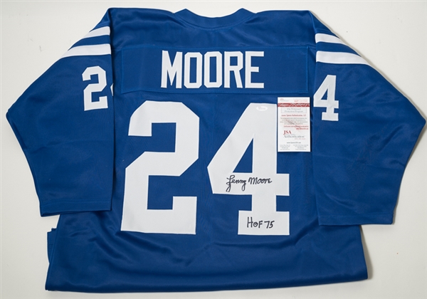 Lenny Moore Signed & Inscribed Colts Jersey - JSA