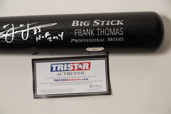 Frank Thomas Signed & Inscribed Black Bat - Tristar