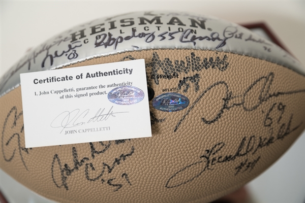 Heisman Trophy Winners Signed Football w. 20 Signatures Including Tim Tebow - Cappelletti COA