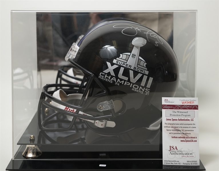 Joe Flacco Signed Super Bowl XLVII Full Size Helmet - JSA