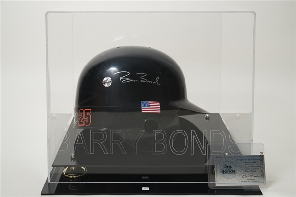 Barry Bonds Signed Full Size Batting Helmet - 25 Barry Bonds Authenticated COA