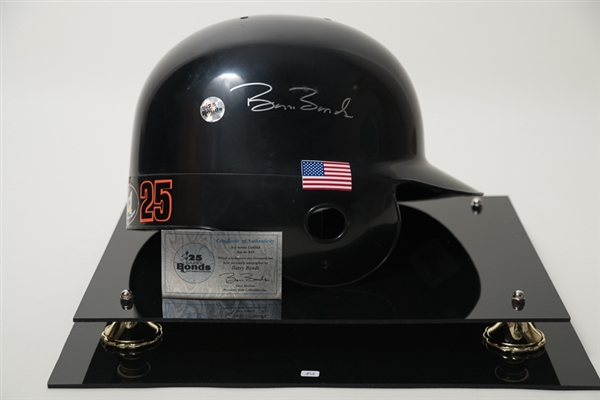 Barry Bonds Signed Full Size Batting Helmet - 25 Barry Bonds Authenticated COA