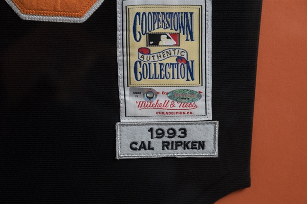 Cal Ripken Jr Signed & Framed Mitchell & Ness Comemorative Jersey - MLB COA