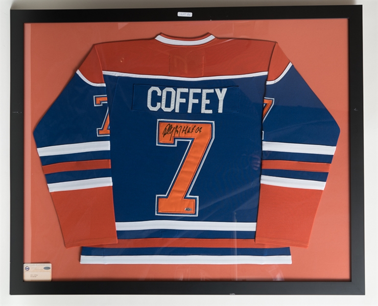 Paul Coffey Signed & Framed Jersey Display - Steiner COA