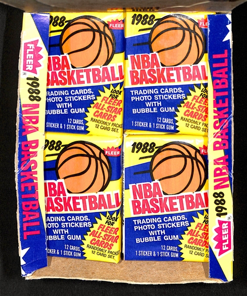1988 Fleer Basketball Wax Box - 32 Of The 36 Packs