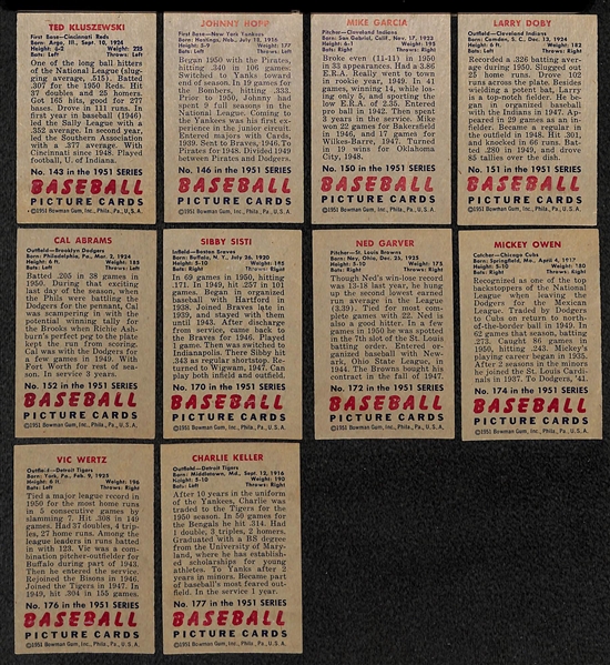 Lot Of 30 1951 Bowman Cards w. Ted Kluszewski