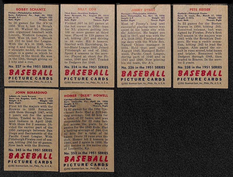 Lot Of 25 1951 Bowman Cards w. Bobby Shantz