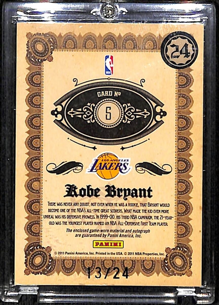 2010-11 Panini Gold Standard Kobe Bryant Autograph Patch Card #13/24