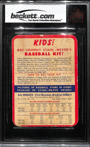 1955 Stahl Meyer #3 Gil Hodges Card BVG 1.5