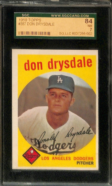 Lot Of 13 1956-59 Topps Graded Cards w. Drysdale
