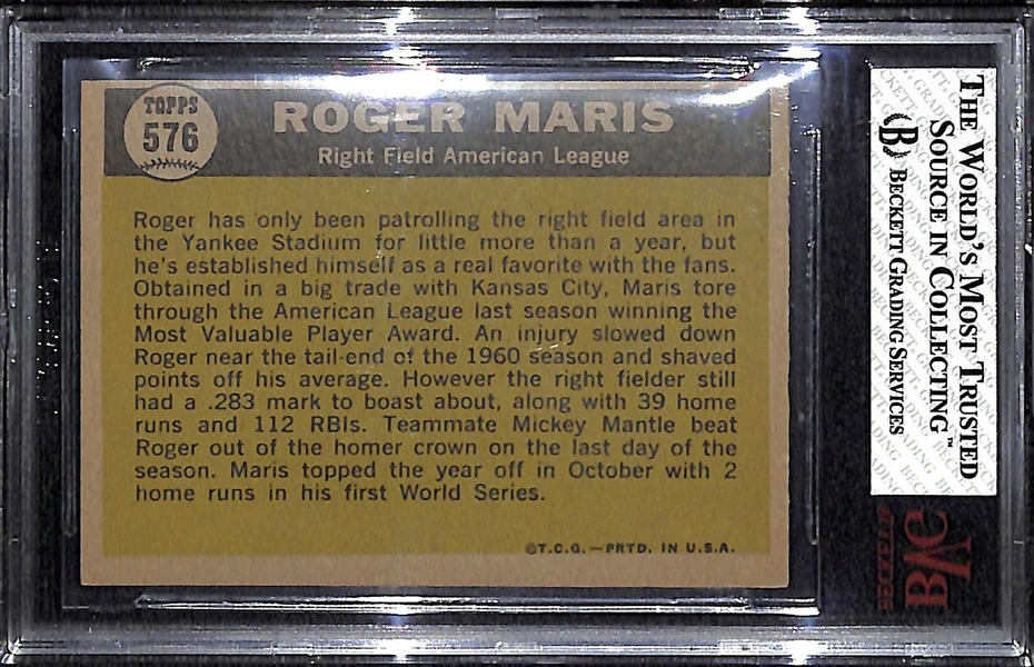 1961 Topps #576 Roger Maris All Star Card BVG 7