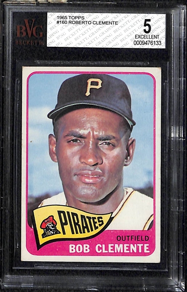 Lot Of 2 Roberto Clemente Cards w. 1965 Topps BVG 5