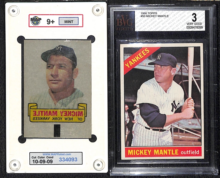 Lot Of 2 1966 Topps Mickey Mantle Cards
