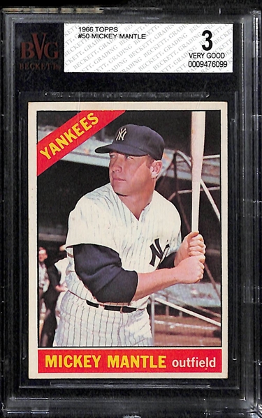 Lot Of 2 1966 Topps Mickey Mantle Cards