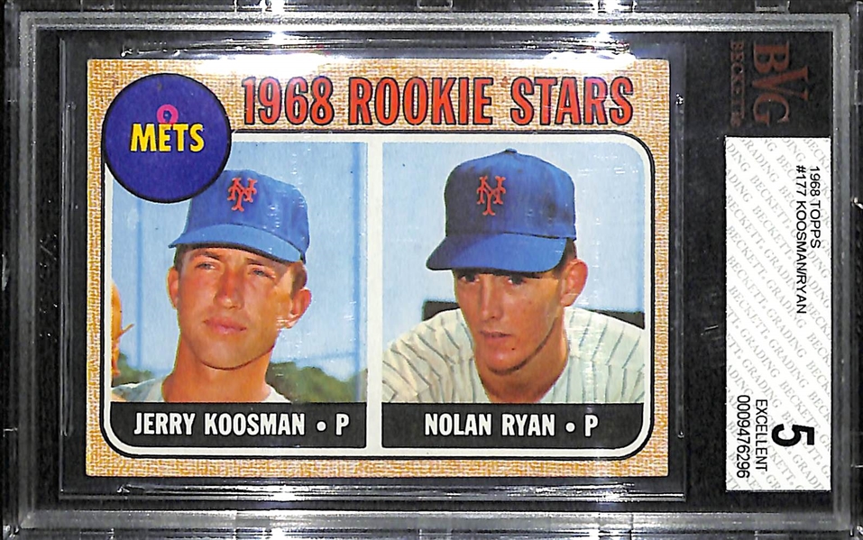 1968 Topps Nolan Ryan Rookie Card BVG 5