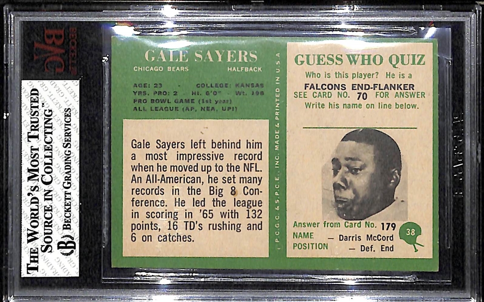 1966 Philadelphia Gale Sayers Rookie Cards BVG 5.5