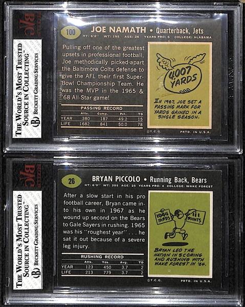 1969 Topps Namath & Piccolo RC Cards BVG