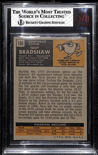 1971 Topps Terry Bradshaw Rookie Card BVG 6