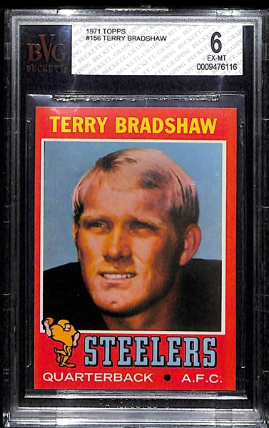 1971 Topps Terry Bradshaw Rookie Card BVG 6