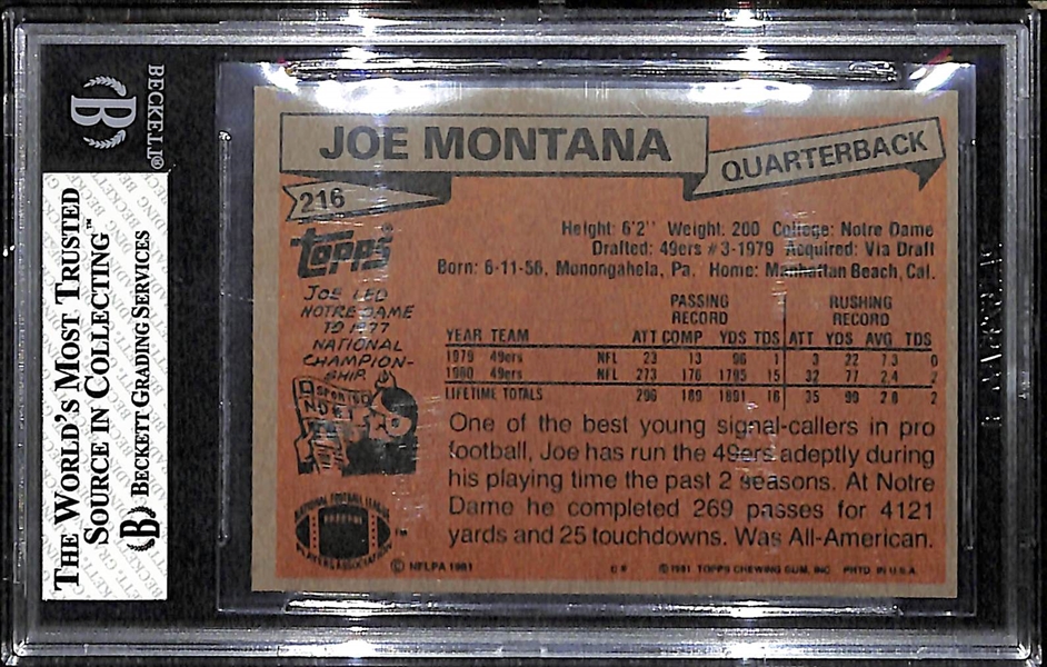1981 Topps Joe Montana Rookie Card  BVG 7