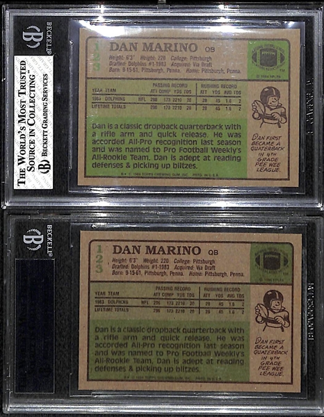 Lot of 2 1984 Topps Dan Marino Graded Rookie Cards