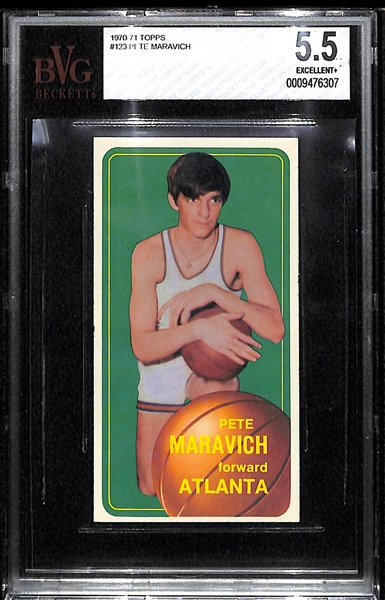 1970-71 Topps Pete Maravich Rookie Card BVG 5.5