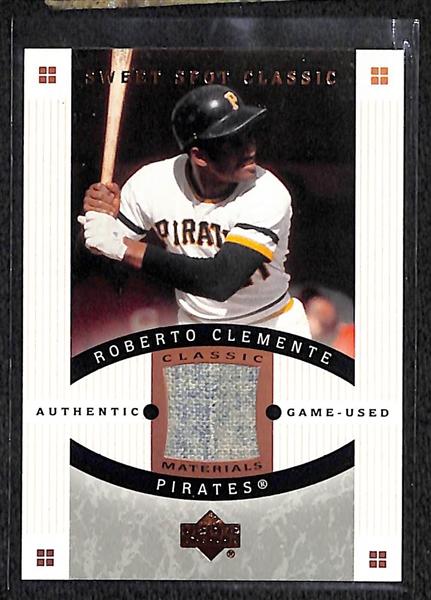 Lot Of 3 Roberto Clemente Jersey & Bat Cards