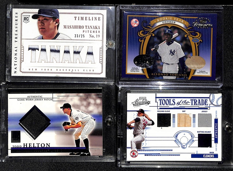 Lot Of 13 Baseball Relic Cards w. Pujols & Tanaka