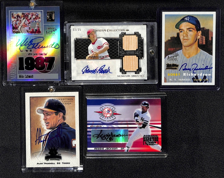 Lot Of 5 Baseball Legends Auto Cards w/ Schmidt & Bench