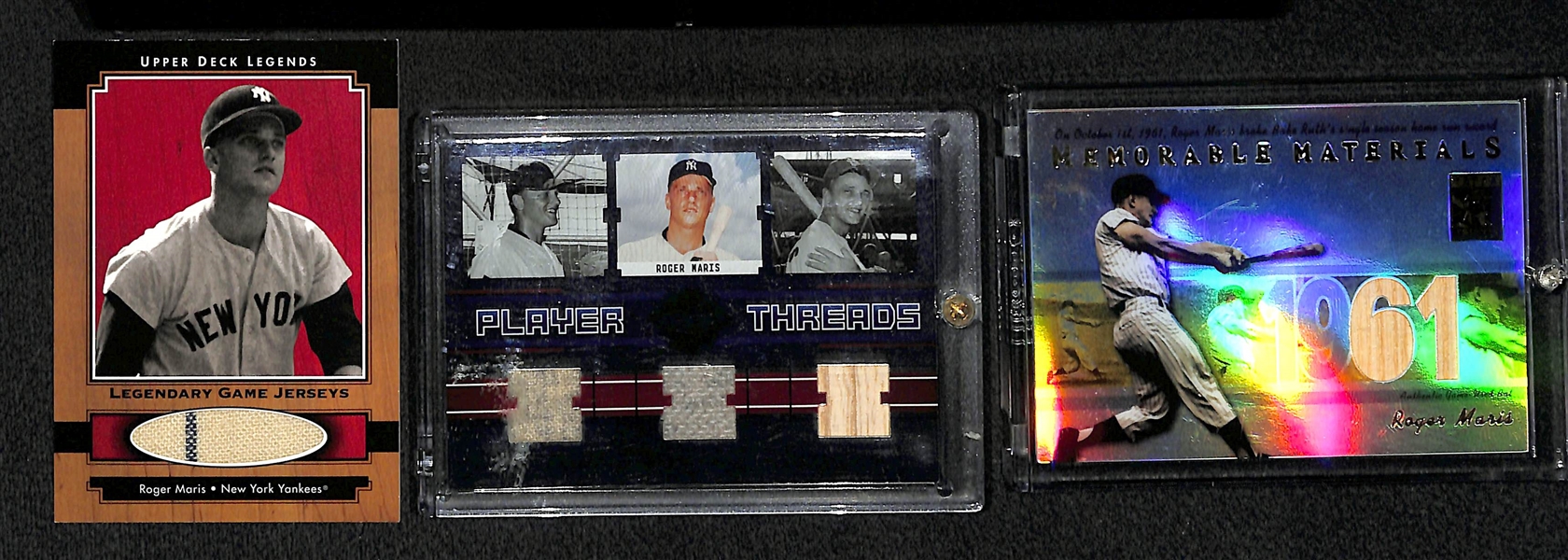 Lot Of 3 Roger Maris Relic Cards