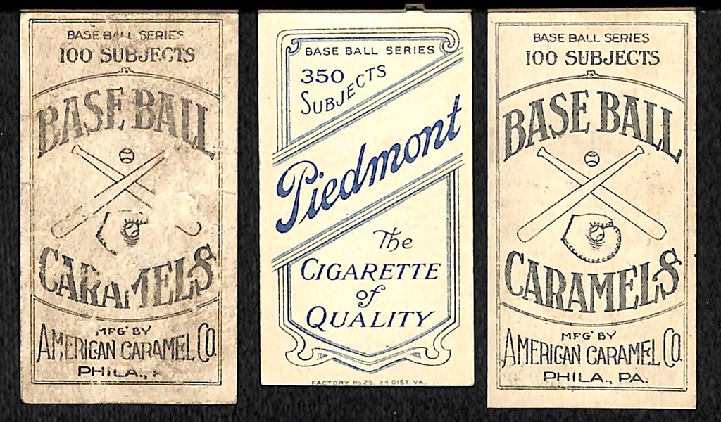 Lot of 3 - 1909 E90-1 American Caramels w. Mathewson & Hartzell, & 1 - 1909 T206 McAleese