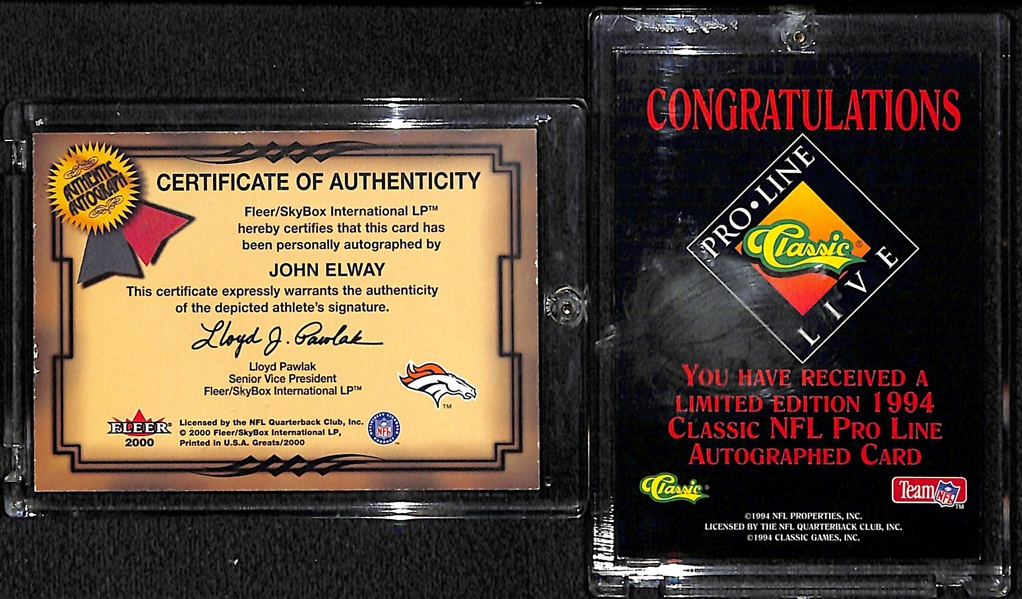 Lot Of 2 John Elway Autograph Cards