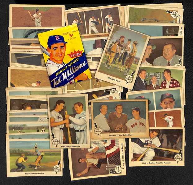 1959 Fleer Ted Williams Almost Complete Set - Missing Only 1 Card (#68) - Also Includes a Wrapper
