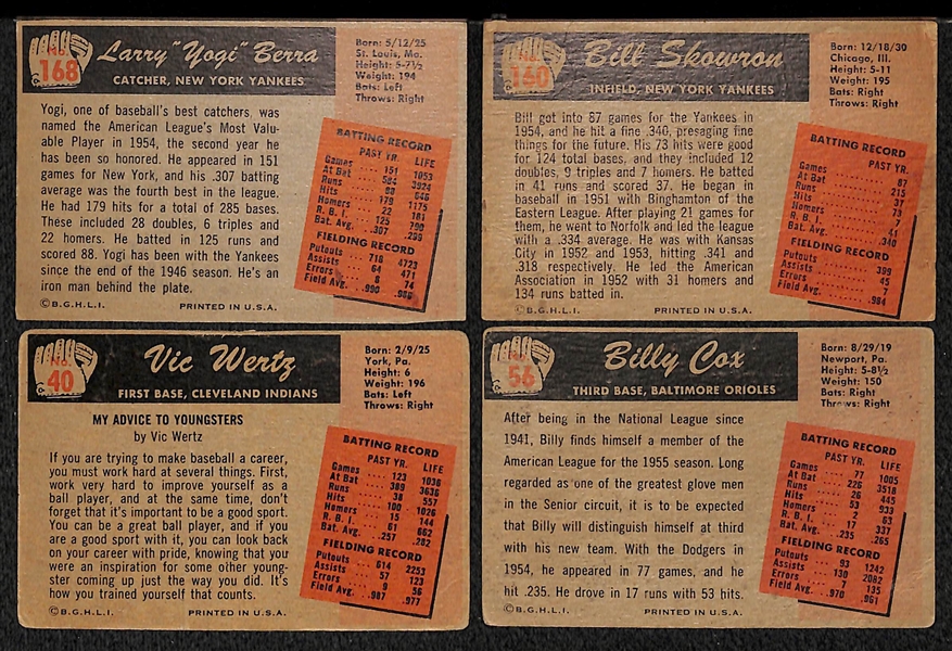 Lot Of 48 1955 Bowman Baseball Cards w. Yogi Berra