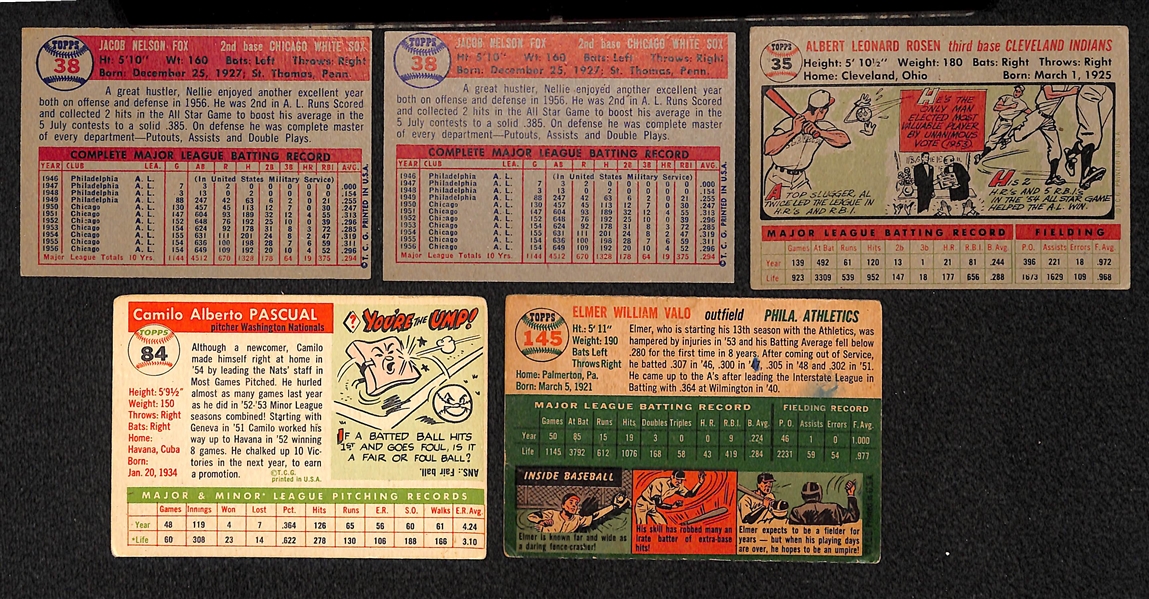 Lot Of 15 1954-1957 Topps Baseball Cards w. Fox