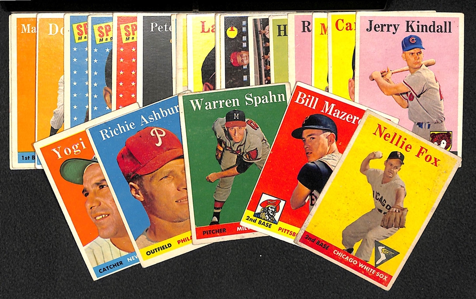 Lot Of 27 1958 Topps Baseball Cards w. Berra