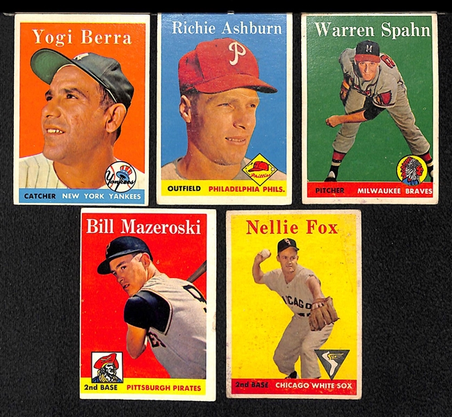 Lot Of 27 1958 Topps Baseball Cards w. Berra