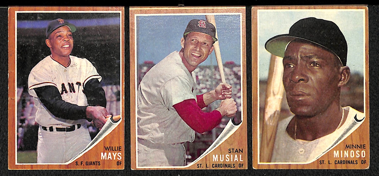 Lot Of 47 1962-1963 Topps Baseball Cards w. Mays