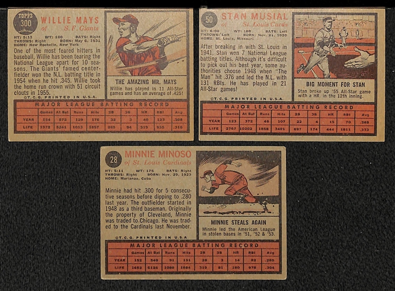 Lot Of 47 1962-1963 Topps Baseball Cards w. Mays