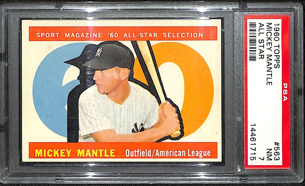1960 Topps #563 Mickey Mantle All Star PSA 7