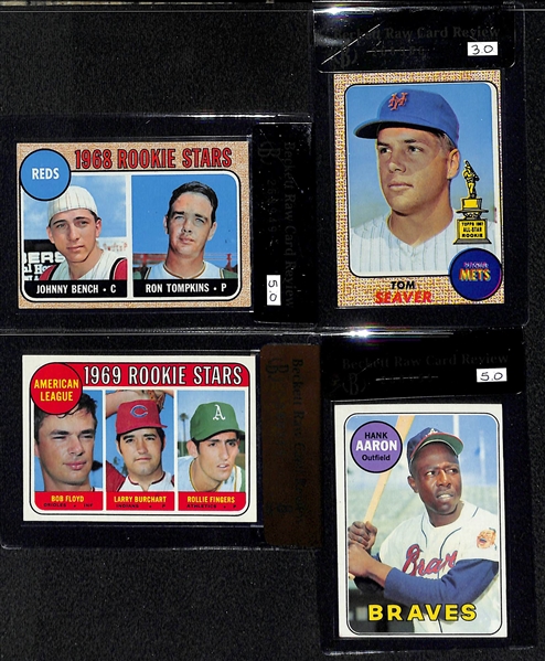 Lot Of 4 1968-1969 BVG Graded Cards w. Bench RC