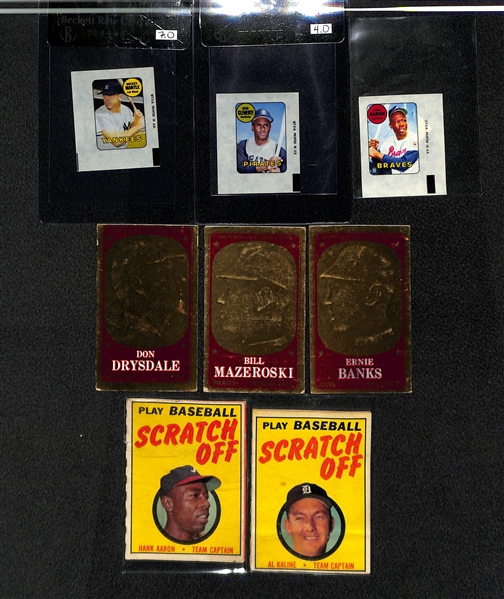 Lot Of 8 1965-1970 Topps Inserts w. Mantle