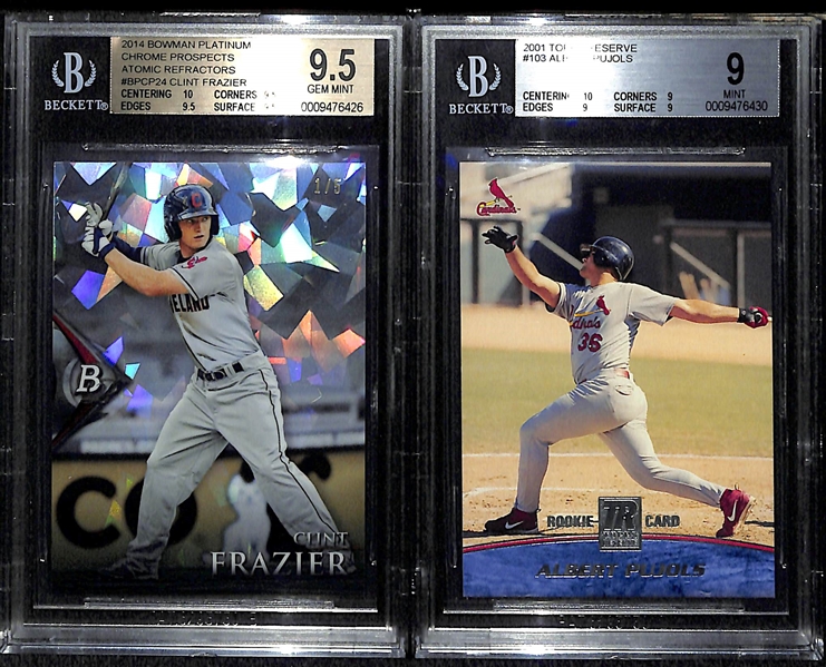 Albert Pujols & Clint Frazier Numbered Rookie Cards - BGS