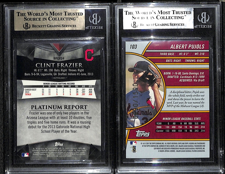 Albert Pujols & Clint Frazier Numbered Rookie Cards - BGS